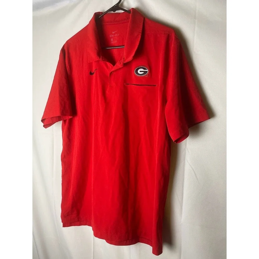 Nike Georgia Bulldogs On Field Pocket Polo Shirt Red Black Size XL